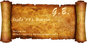 Győrfi Barna névjegykártya